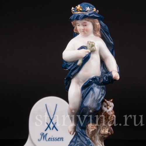 Антикварная статуэтка из фарфора Аллегория ночи, Meissen, Германия, 1860 - 1925 гг.