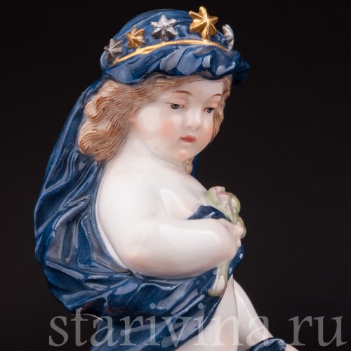 Антикварная статуэтка из фарфора Аллегория ночи, Meissen, Германия, 1860 - 1925 гг.