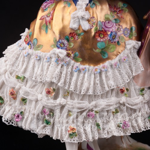 Фарфоровая статуэтка Танцующая пара, кружевная, Volkstedt, Германия, нач. 20 в.