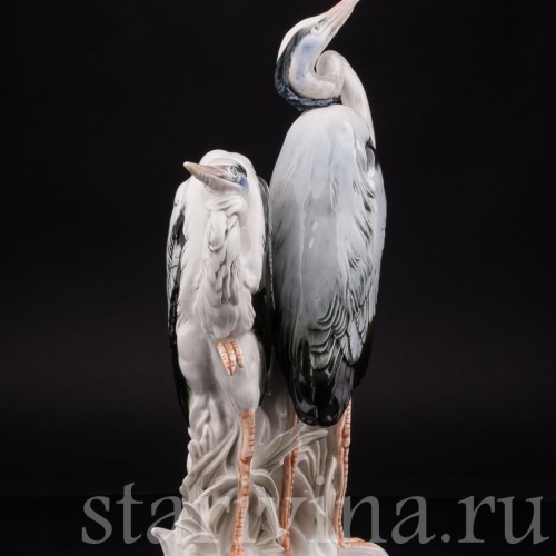 Уцененная статуэтка из фарфора Две цапли, Karl Ens, Германия, сер. 20 века.