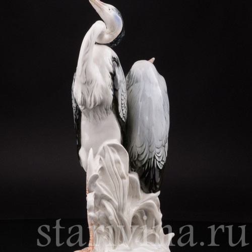 Уцененная статуэтка из фарфора Две цапли, Karl Ens, Германия, сер. 20 века.