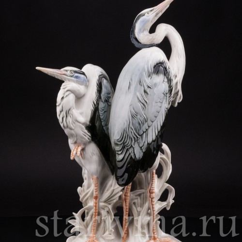 Уцененная статуэтка из фарфора Две цапли, Karl Ens, Германия, сер. 20 века.