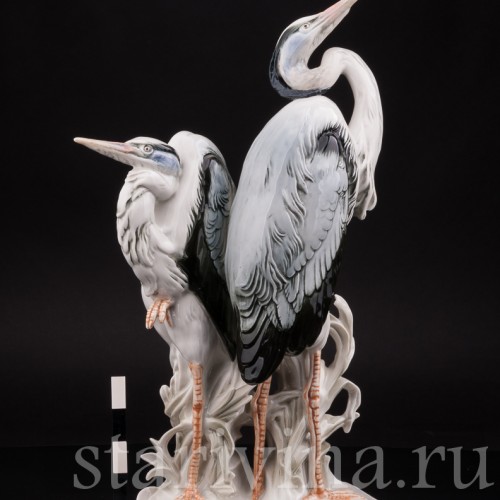Уцененная статуэтка из фарфора Две цапли, Karl Ens, Германия, сер. 20 века.