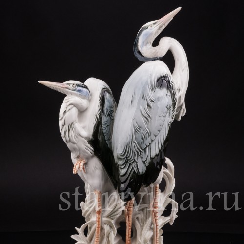Уцененная статуэтка из фарфора Две цапли, Karl Ens, Германия, сер. 20 века.