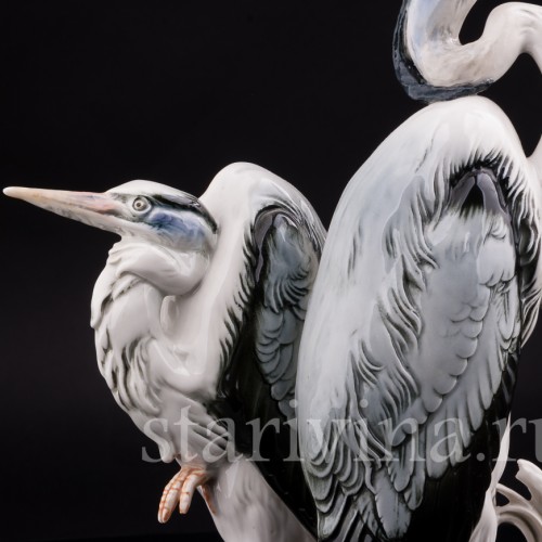 Уцененная статуэтка из фарфора Две цапли, Karl Ens, Германия, сер. 20 века.