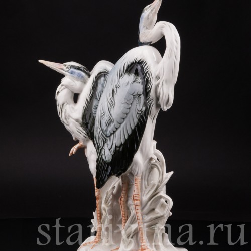 Уцененная статуэтка из фарфора Две цапли, Karl Ens, Германия, сер. 20 века.