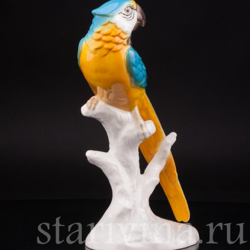 Уцененная статуэтка из фарфора Попугай Ара, Goebel, Германия, вт. пол. 20 в.