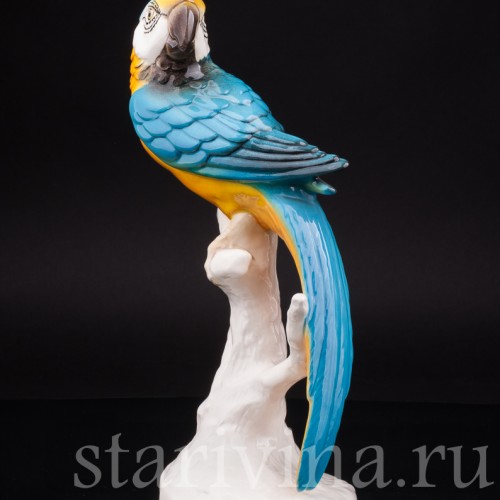 Уцененная статуэтка из фарфора Попугай Ара, Goebel, Германия, вт. пол. 20 в.