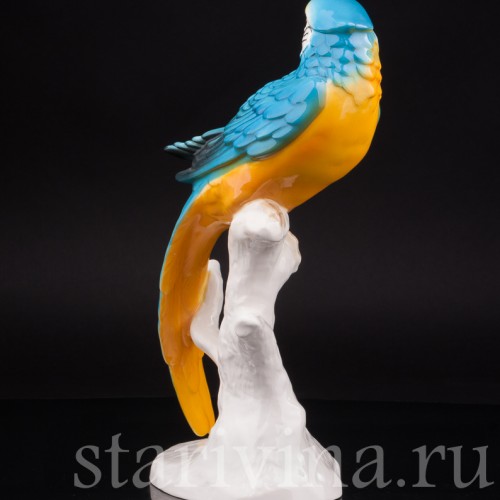 Уцененная статуэтка из фарфора Попугай Ара, Goebel, Германия, вт. пол. 20 в.