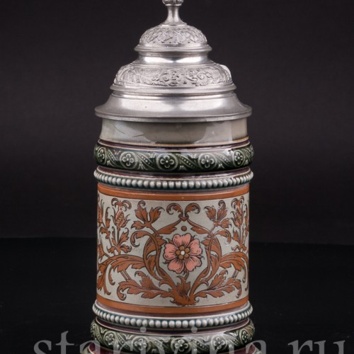 Уцененная пивная кружка Дикая роза, 1/4 л, Villeroy & Boch, Германия, 1891 г.