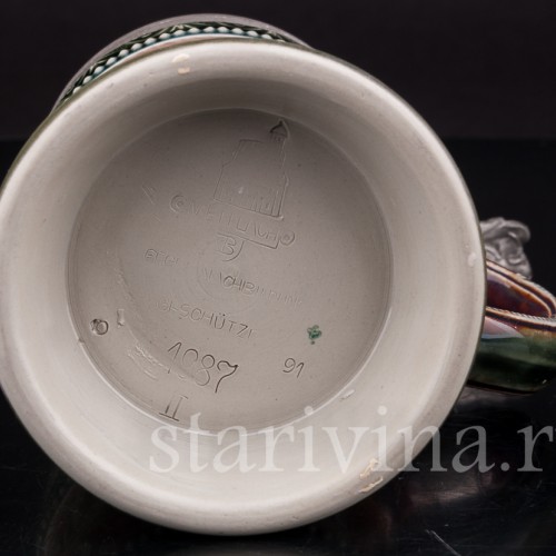 Уцененная пивная кружка Дикая роза, 1/4 л, Villeroy & Boch, Германия, 1891 г.