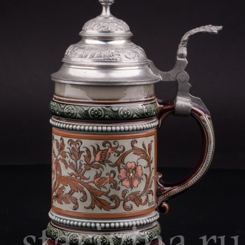 Уцененная пивная кружка Дикая роза, 1/4 л, Villeroy & Boch, Германия, 1891 г.