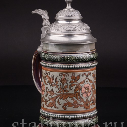 Уцененная пивная кружка Дикая роза, 1/4 л, Villeroy & Boch, Германия, 1891 г.