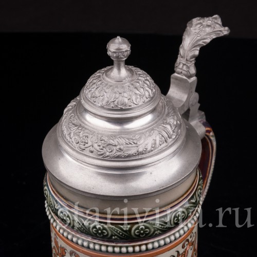 Уцененная пивная кружка Дикая роза, 1/4 л, Villeroy & Boch, Германия, 1891 г.