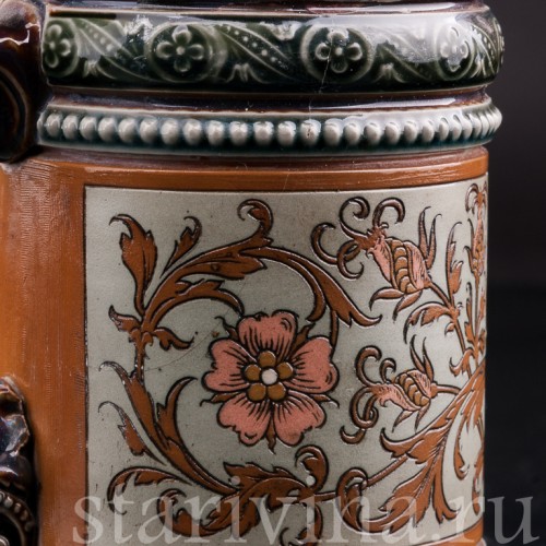 Уцененная пивная кружка Дикая роза, 1/4 л, Villeroy & Boch, Германия, 1891 г.