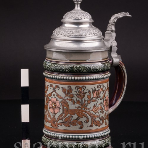 Уцененная пивная кружка Дикая роза, 1/4 л, Villeroy & Boch, Германия, 1891 г.