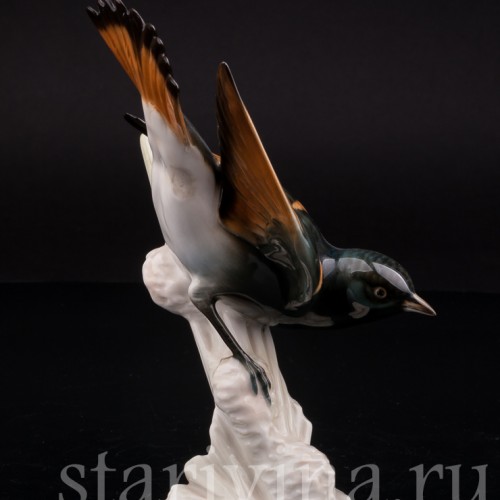Уцененная статуэтка из фарфора Американская горихвостка, Hutschenreuther, Германия, сер. 20 века.