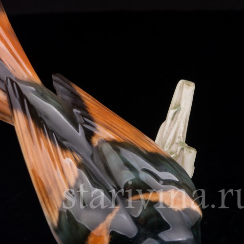 Уцененная статуэтка из фарфора Американская горихвостка, Hutschenreuther, Германия, сер. 20 века.