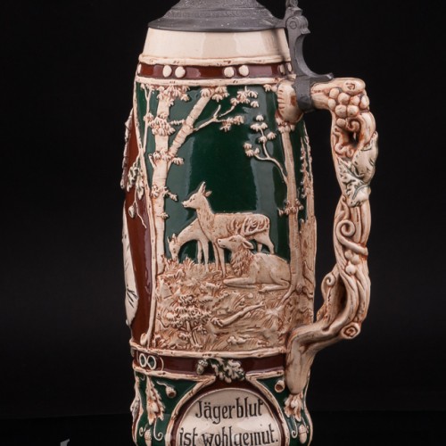 Старинная пивная кружка Да здравствет охота! 1,5л, Германия, нач. 20 в.