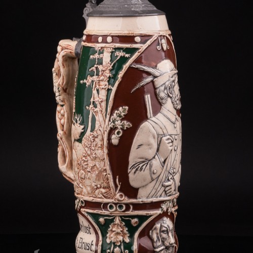 Старинная пивная кружка Да здравствет охота! 1,5л, Германия, нач. 20 в.