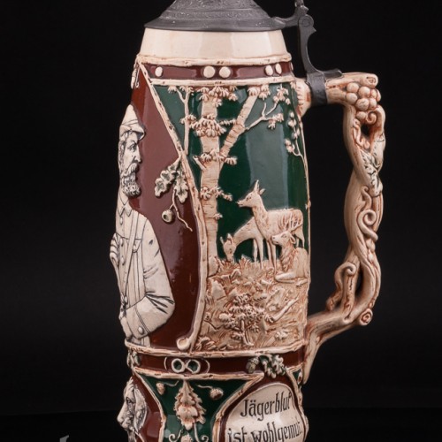 Старинная пивная кружка Да здравствет охота! 1,5л, Германия, нач. 20 в.