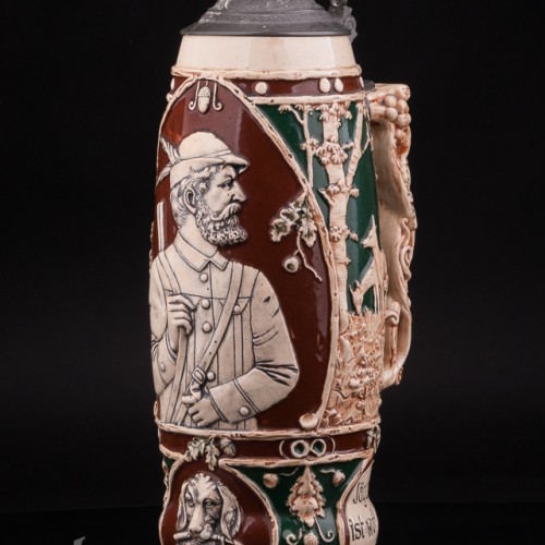 Старинная пивная кружка Да здравствет охота! 1,5л, Германия, нач. 20 в.