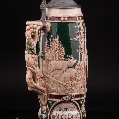 Старинная пивная кружка Да здравствет охота! 1,5л, Германия, нач. 20 в.