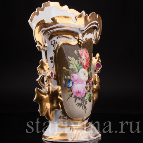 Антикварная фарфоровая Ваза с желудями, Франция, 19 в.