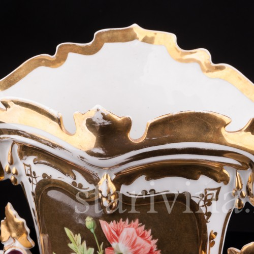 Антикварная фарфоровая Ваза с желудями, Франция, 19 в.