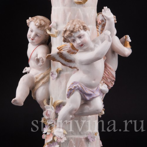 Фарфоровая ваза Фруктовница три путти, Von Schierholz, Германия, 1865-1907 гг.