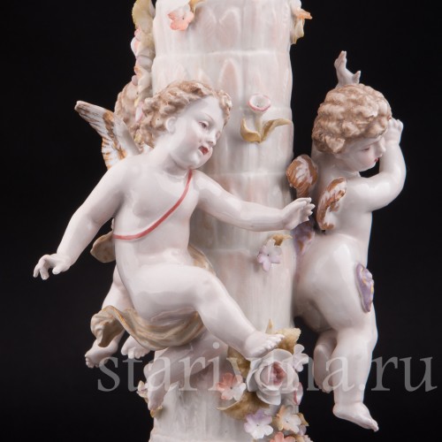 Фарфоровая ваза Фруктовница три путти, Von Schierholz, Германия, 1865-1907 гг.