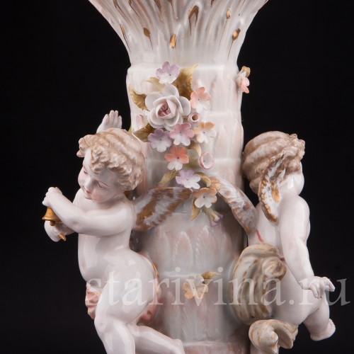 Фарфоровая ваза Фруктовница три путти, Von Schierholz, Германия, 1865-1907 гг.