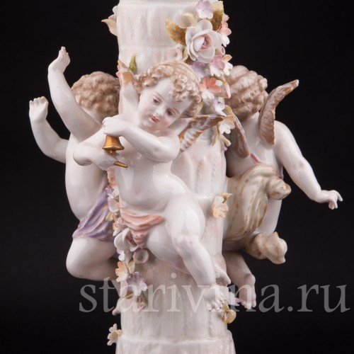 Фарфоровая ваза Фруктовница три путти, Von Schierholz, Германия, 1865-1907 гг.