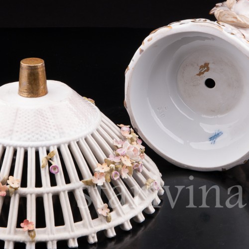 Фарфоровая ваза Фруктовница три путти, Von Schierholz, Германия, 1865-1907 гг.