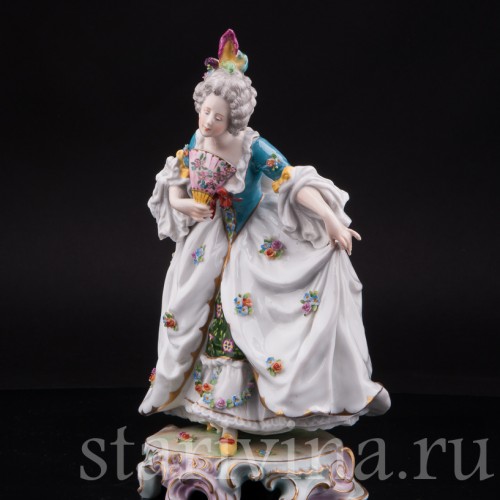 Фарфоровая статуэтка Дама с веером, E. A. Muller, Германия, кон. 19, нач. 20 вв.