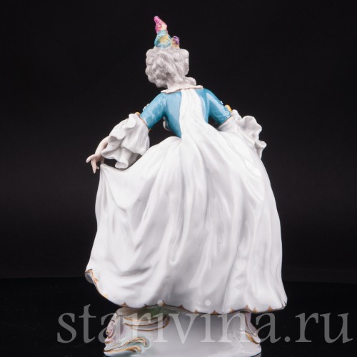 Фарфоровая статуэтка Дама с веером, E. A. Muller, Германия, кон. 19, нач. 20 вв.