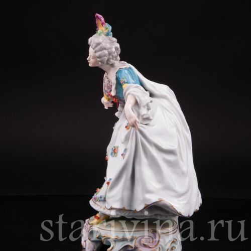 Фарфоровая статуэтка Дама с веером, E. A. Muller, Германия, кон. 19, нач. 20 вв.