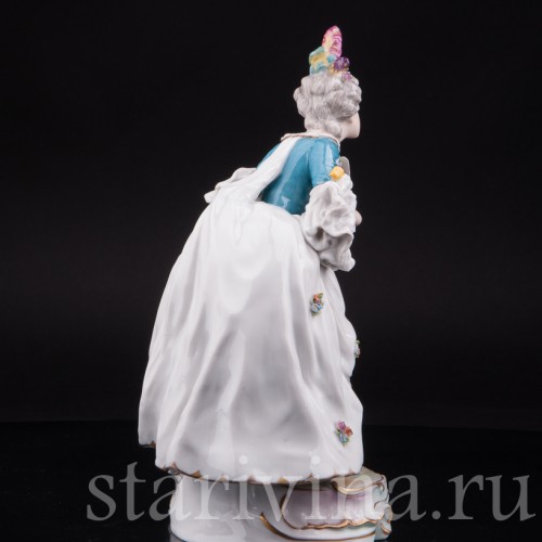 Фарфоровая статуэтка Дама с веером, E. A. Muller, Германия, кон. 19, нач. 20 вв.