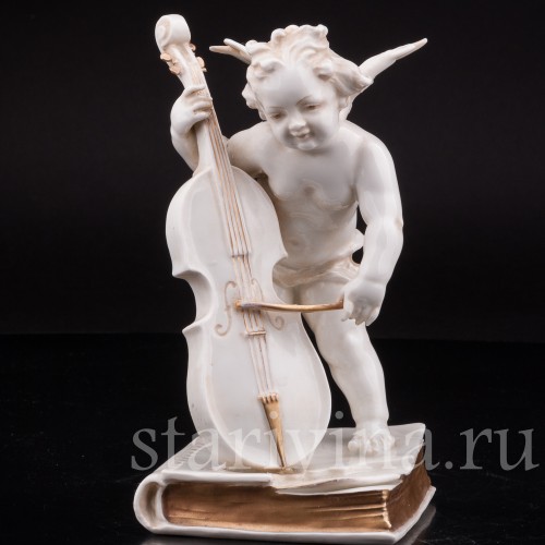 Фигурка из фарфора Ангелочек с виолончелью, Karl Ens, Германия, 1900 гг.