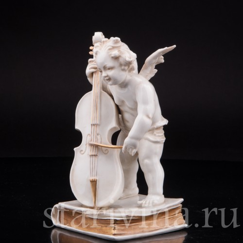Фигурка из фарфора Ангелочек с виолончелью, Karl Ens, Германия, 1900 гг.