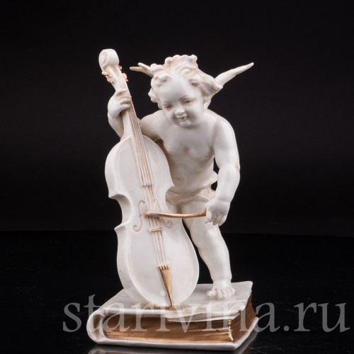 Фигурка из фарфора Ангелочек с виолончелью, Karl Ens, Германия, 1900 гг.