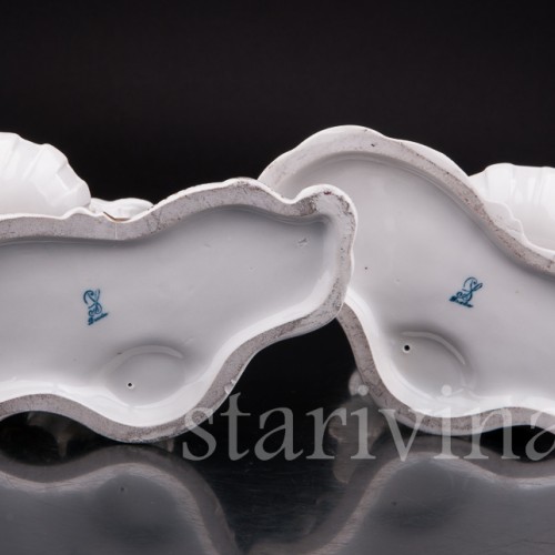 Антикварные фарфоровые Подсвечники Путти, Carl Thieme, Германия, пер. пол. 20 в.