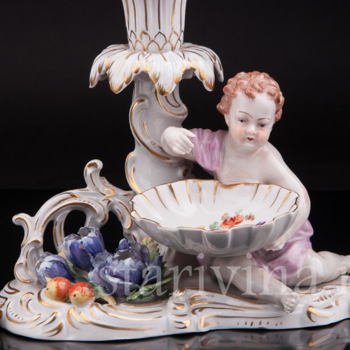 Антикварные фарфоровые Подсвечники Путти, Carl Thieme, Германия, пер. пол. 20 в.