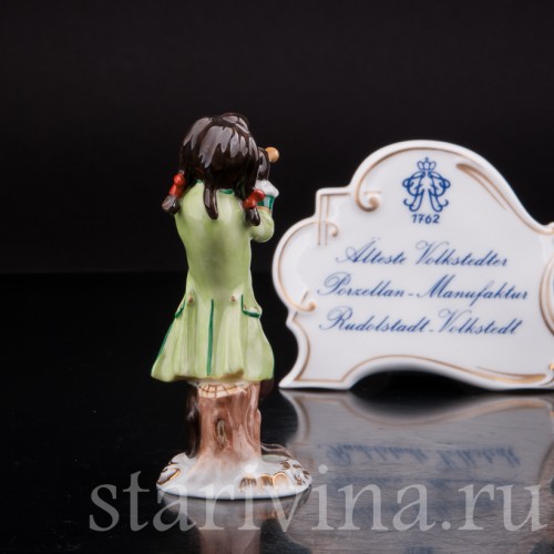 Фарфоровая статуэтка Обезьяний оркестр, флейтист, Volkstedt, Германия, вт. пол. 20 в.
