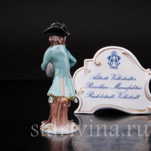 Фарфоровая статуэтка Обезьяний оркестр, волынщик, Volkstedt, Германия, вт. пол. 20 в.