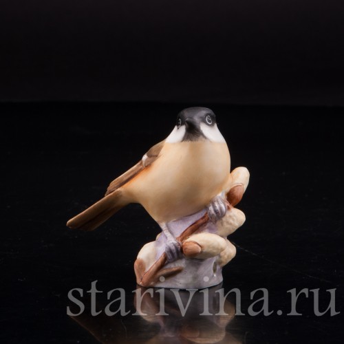 Фигурка птички из фарфора Черноголовая гаичка, Royal Worcester, Великобритания, вт. пол. 20 в.