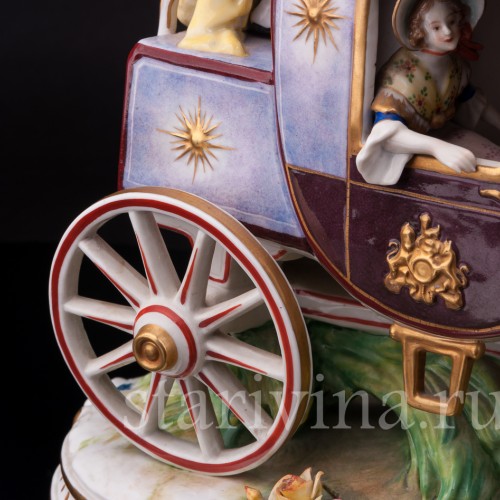 Большая фарфоровая композиция Карета, Volkstedt, Германия, до 1935 г.