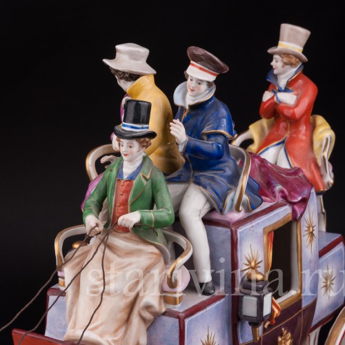 Большая фарфоровая композиция Карета, Volkstedt, Германия, до 1935 г.