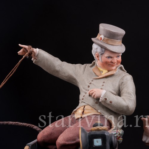 Большая композиция из фарфора Карета, Bruno Merli, Италия, сер. 20 в.