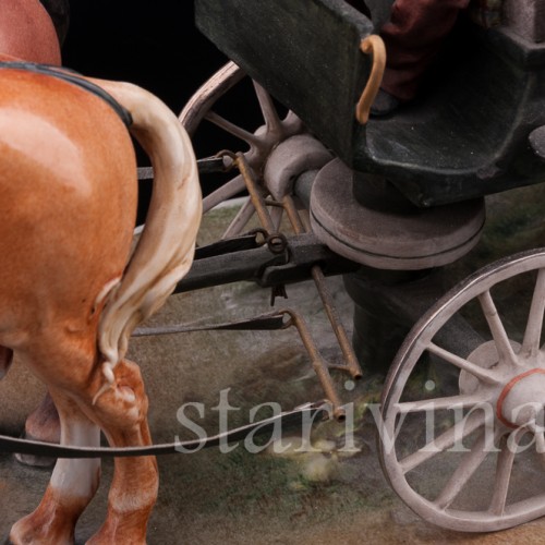 Большая композиция из фарфора Карета, Bruno Merli, Италия, сер. 20 в.